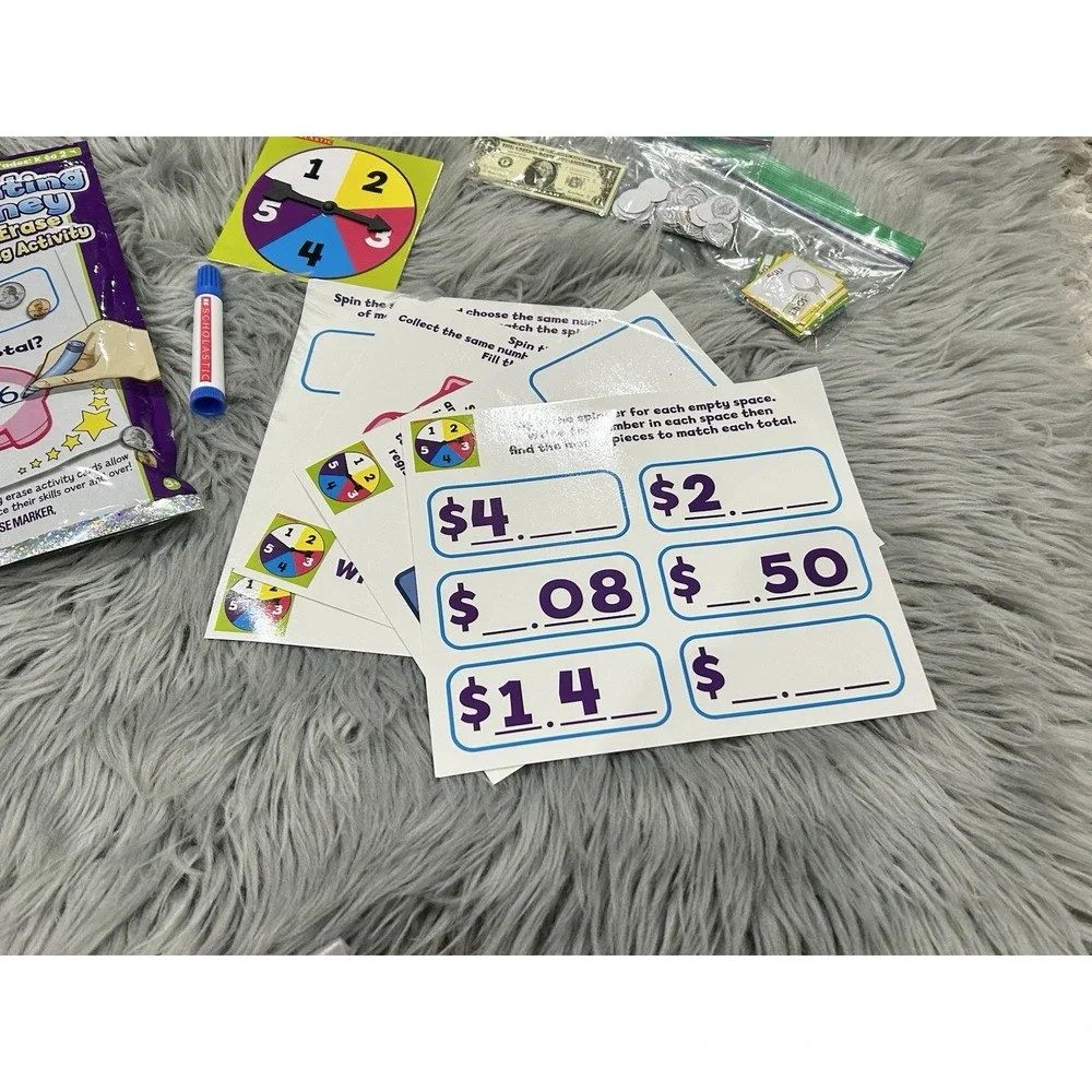 Scholastic Counting Money Dry Erase Learning‎ Activity Set K-2